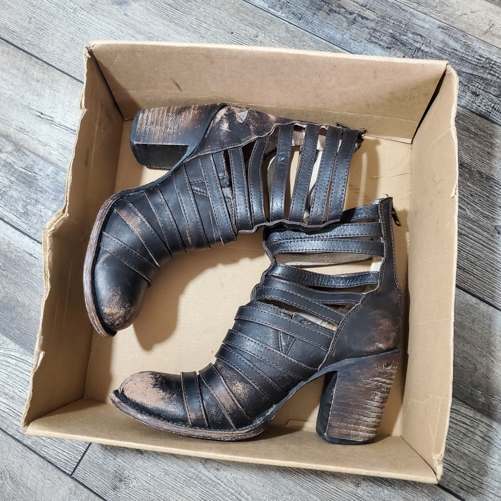 Freebird ceasr strappy leather black boots